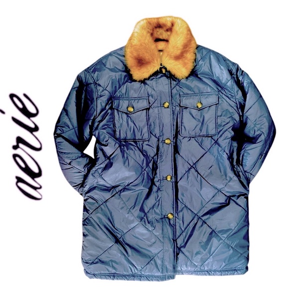 aerie Jackets & Blazers - AERIE➕Quilted Parka Faux Fur Collar Sherpa Lined NEW